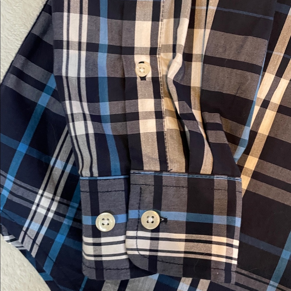 U.S. Polo Assn. Navy and White‎ Plaid Shirt - Picture 4 of 5
